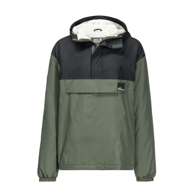 Jack Wolfskin Kurtka zimowa Windbreaker Spirit Ins Smock (wiatroszczelna, wodoodporna, ocieplana) zielona dziecięca